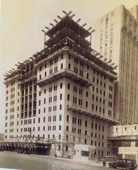 Babies Hospital being built - photo in black and white